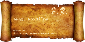 Hengl Roxána névjegykártya